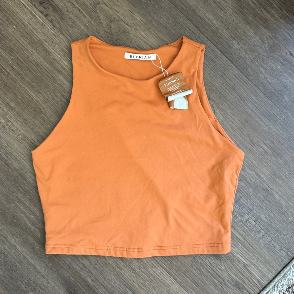 ReoRia Vibrant Orange Sleeveless Top